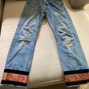 Vintage Levi button up jeans with trim bottoms